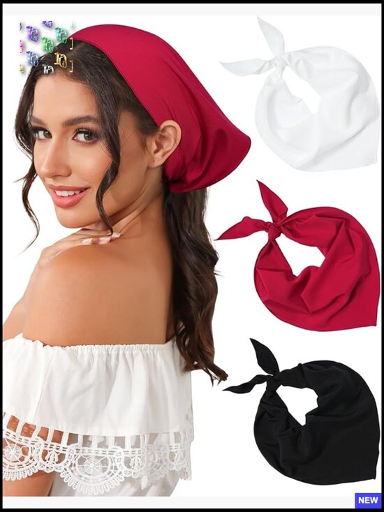Triangle Head Scarf Bandana Headband Tie-Back Adjustable Soft Lightweight main image 7